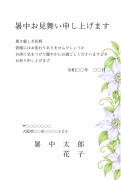 鉄線（クレマチス）の線画ビジネスデザイン