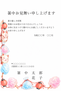 夏祭りのお面とわたあめのかわいいイラストデザイン