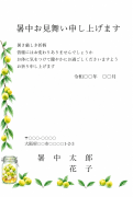 梅シロップの瓶と青梅の水彩デザイン